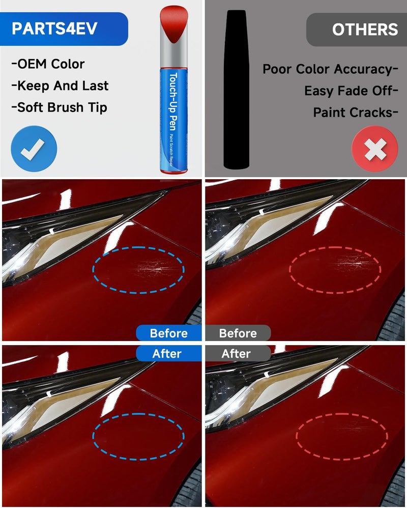 RSACET Touch Up Paint Compatible with Toyota Exact Match Touch Up Paint Car Scratch Repair (Radiant Red（3L5）) - Image 2